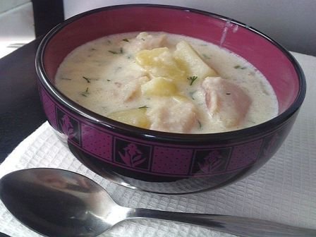 Молочный суп с рыбой 