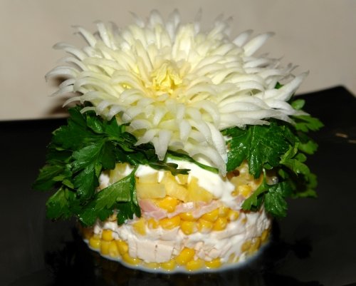 Салат хризантема с фото