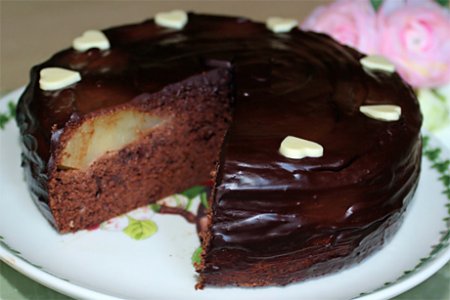 Рецепт Пирог «Груши в шоколадном бисквите»