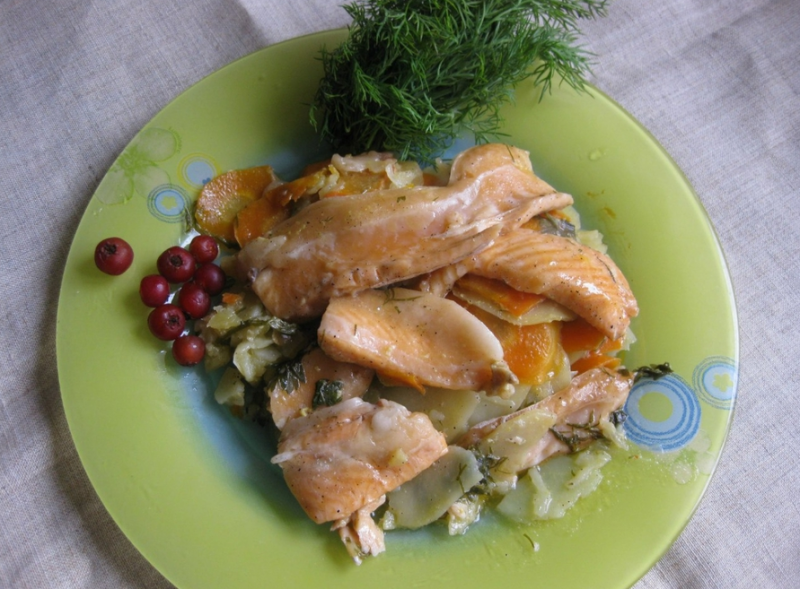 Путассу, запеченная в духовке с овощами - пошаговый рецепт с фото