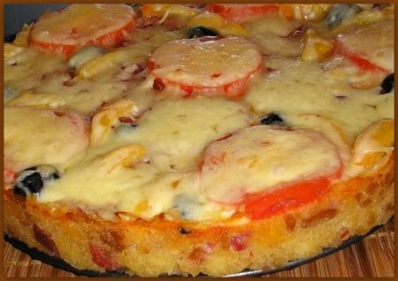 Рецепт Русская пицца (запечённый большой бутерброд)