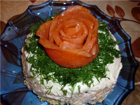 Салат из красной рыбы "Садко"