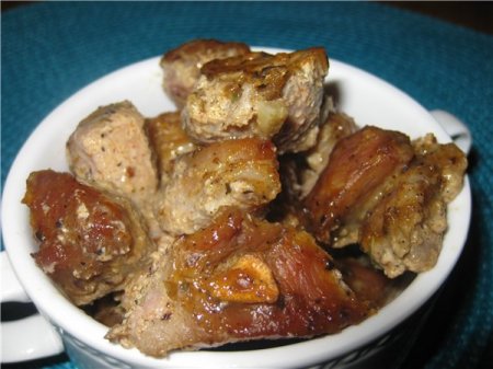 Рецепт Жареная свинина, маринованная в майонезе