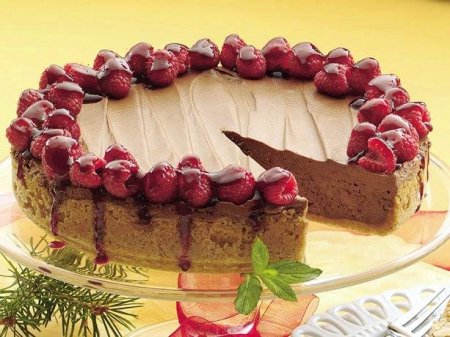 Рецепт Шоколадный пирог шелковой малиновой