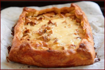 Рецепт Слоеный пирог с грибами и сыром