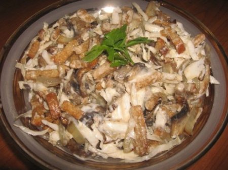 Рецепт Салат «Улетный» с грибами
