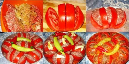 Рецепт Запеченные помидоры с фаршем