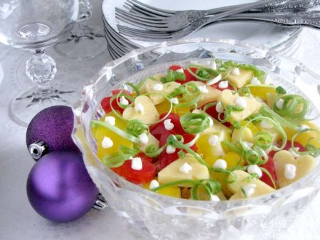 Новогодний салат "Конфетти и серпантин"