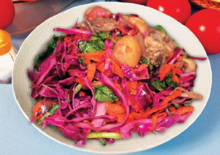 Рецепт Овощной салат с говядиной и фундуком