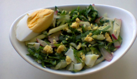 Салат ассорти со шпинатом