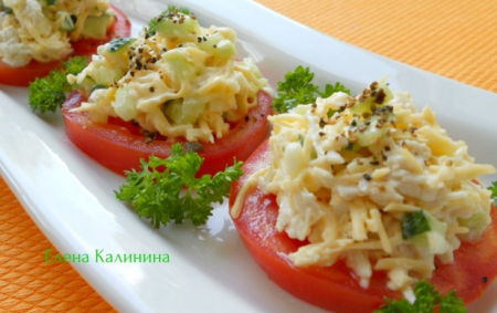 Рецепт Закуска из помидоров с сыром