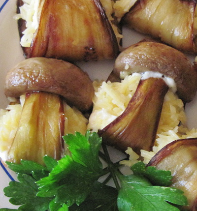 Рецепт Баклажаны с грибами и сыром