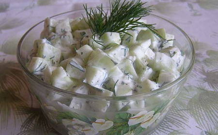 Рецепт Легкий огуречный салат